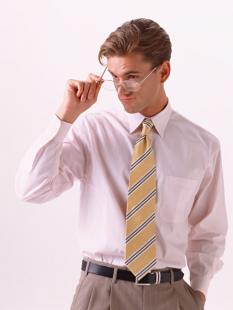 man looking suggestively over glasses